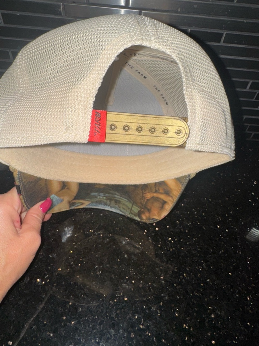 Goorin Bros Beige and Red Strutter Patch Trucker Hat - Picture 4 of 6